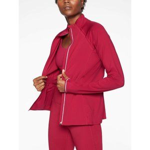 EUC Athleta Run Free Jacket Candy Apple XXS Mesh